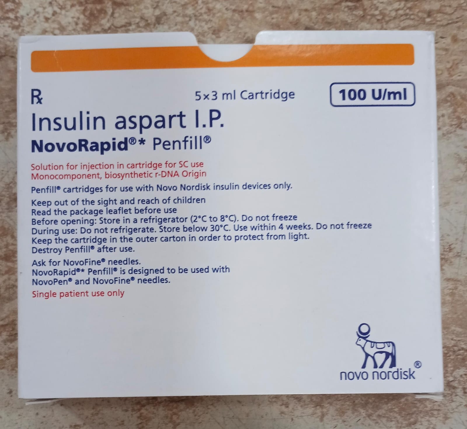 NOVORAPID PENFILL 100IU/ML
