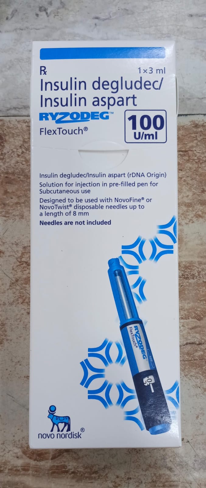 RYZODEG FLEXTOUCH 100IU/ML