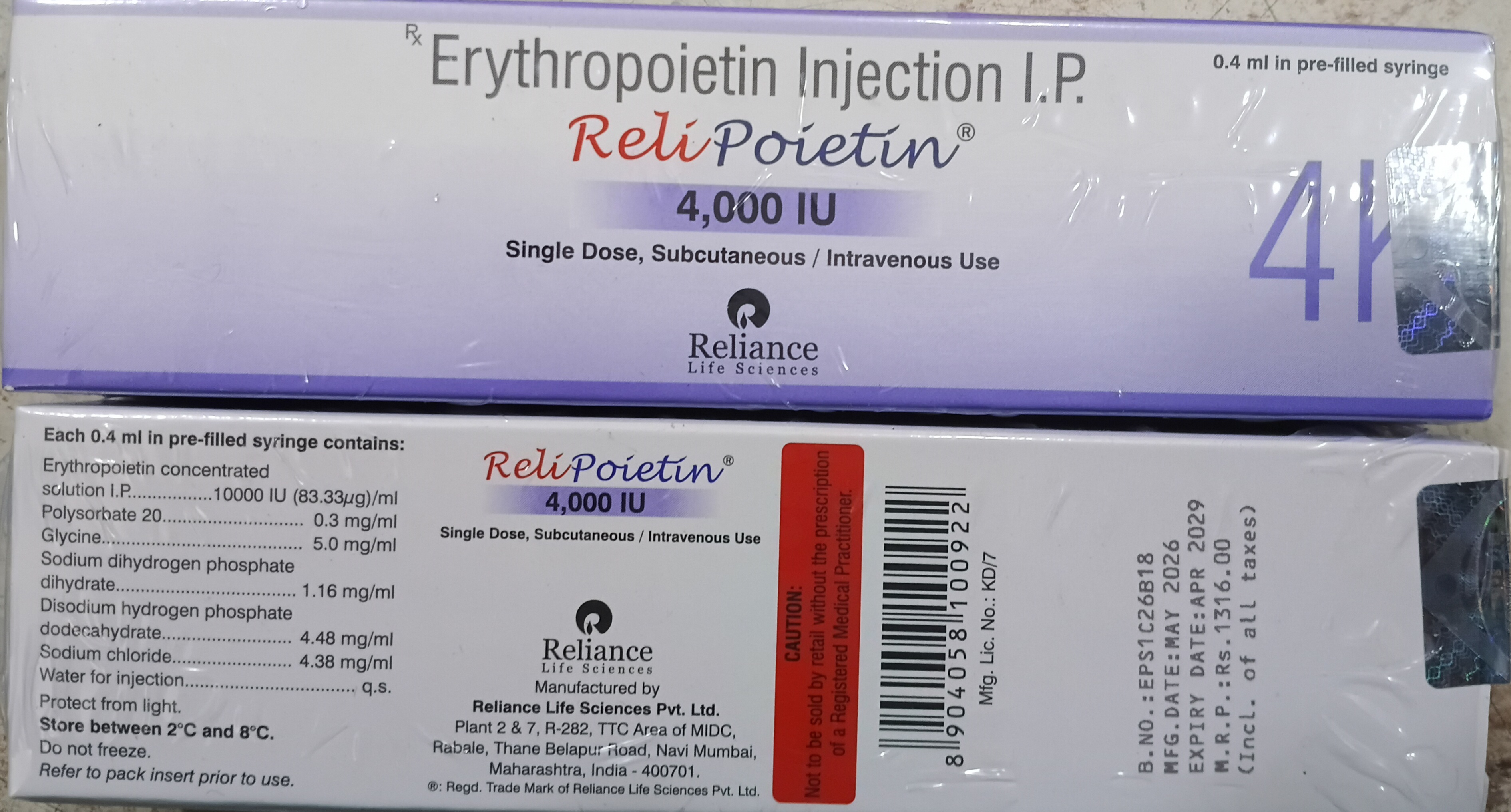 ReliPoietin 4000 IU