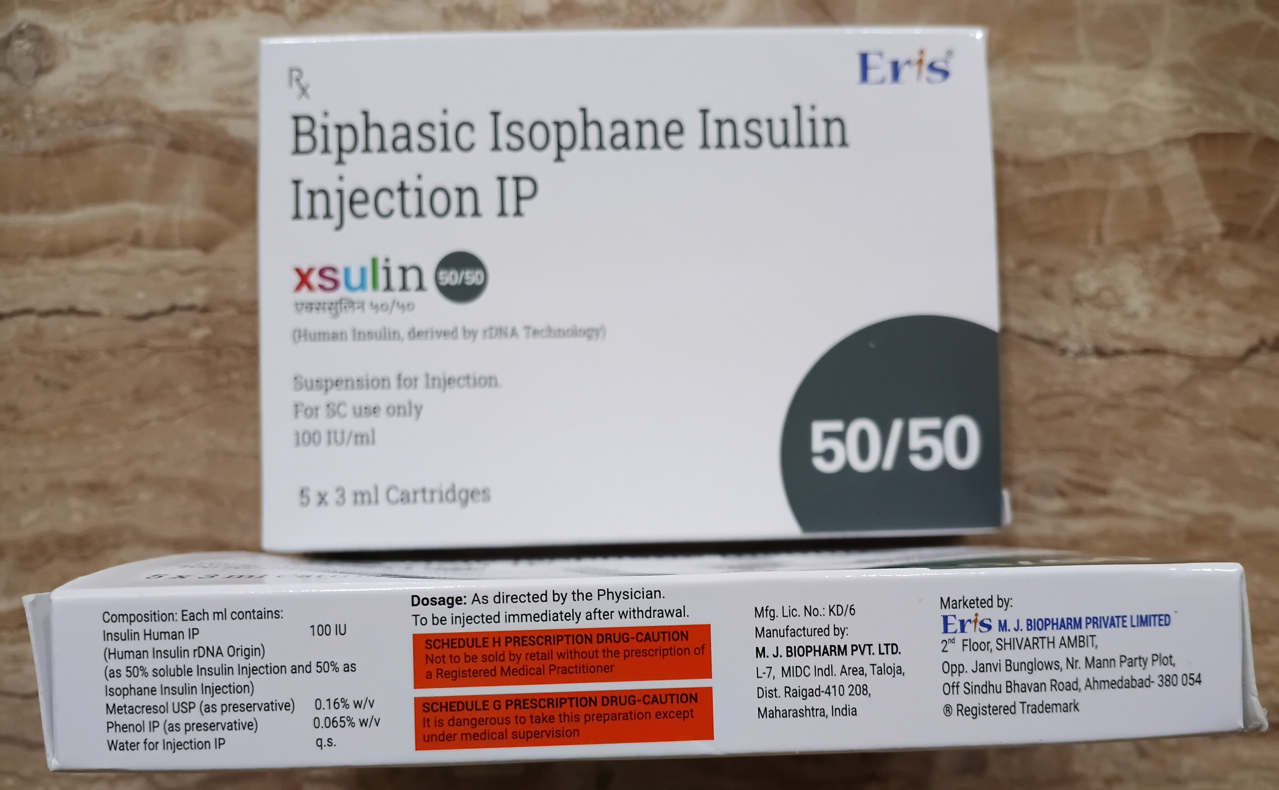 Xsulin 50/50 – 100 IU/mL, 5 × 3 mL Cartridges