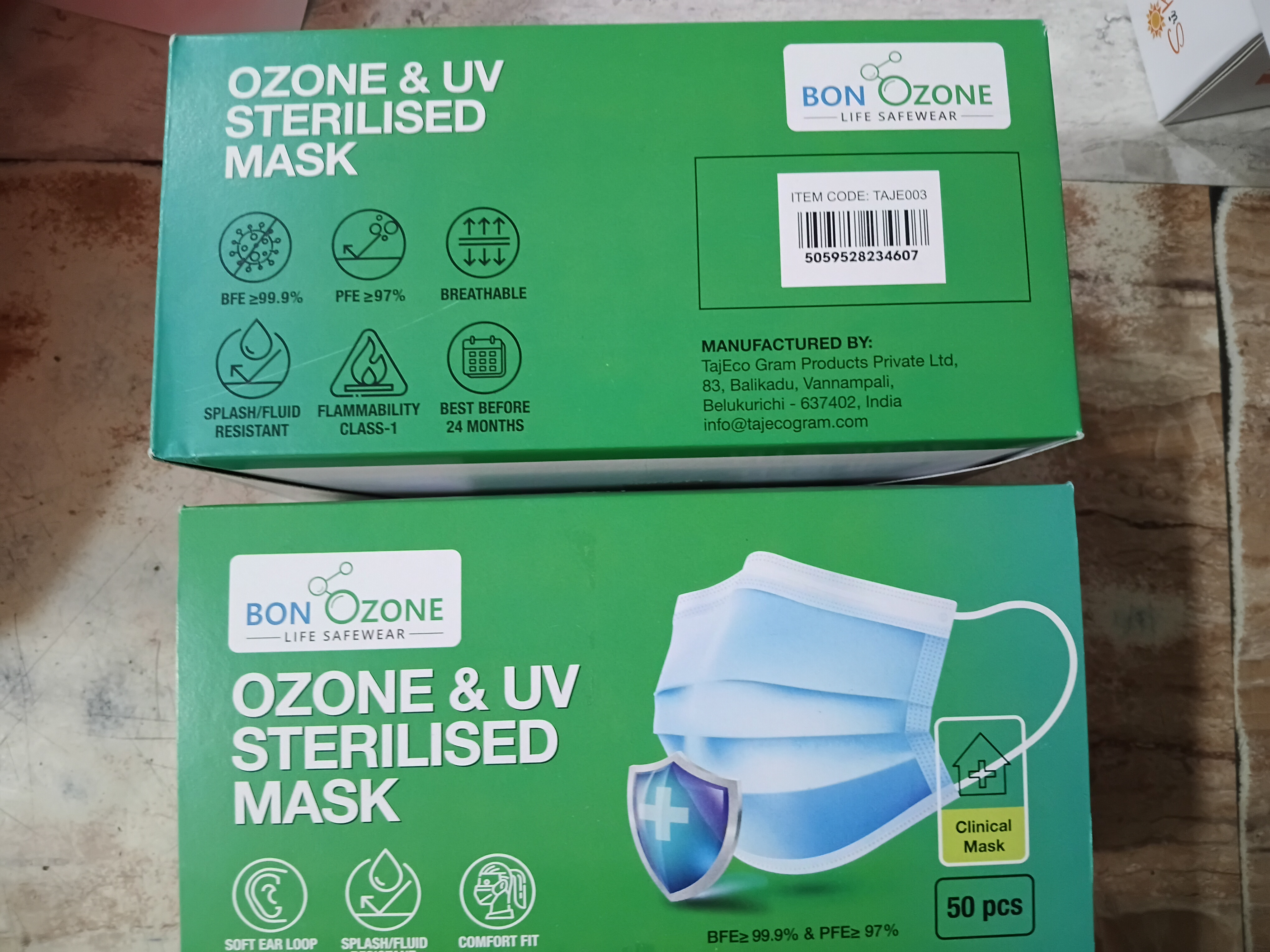 Bon Ozone Ozone & UV Sterilised Mask – 50 pcs