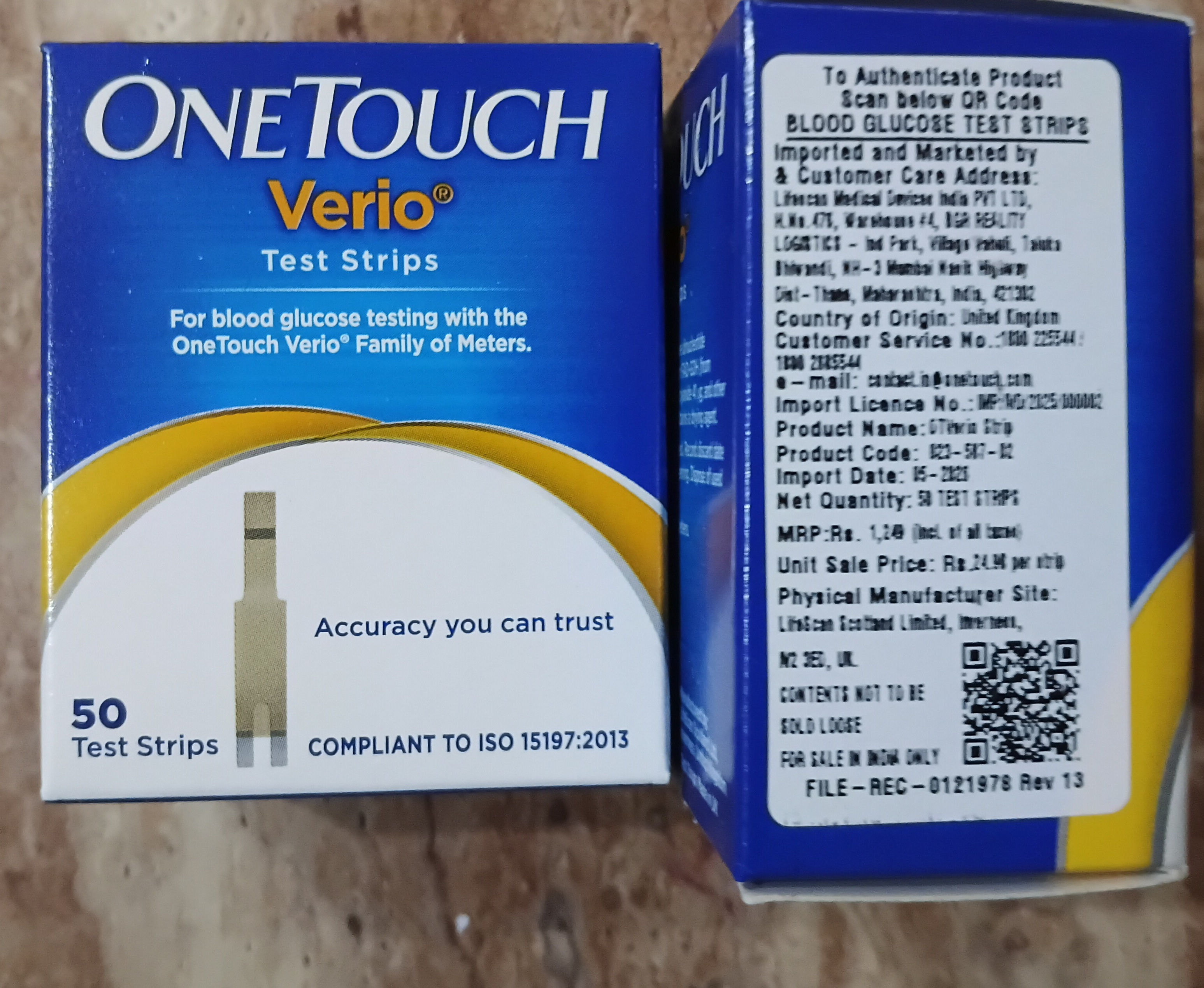 OneTouch Verio Test Strips – 50