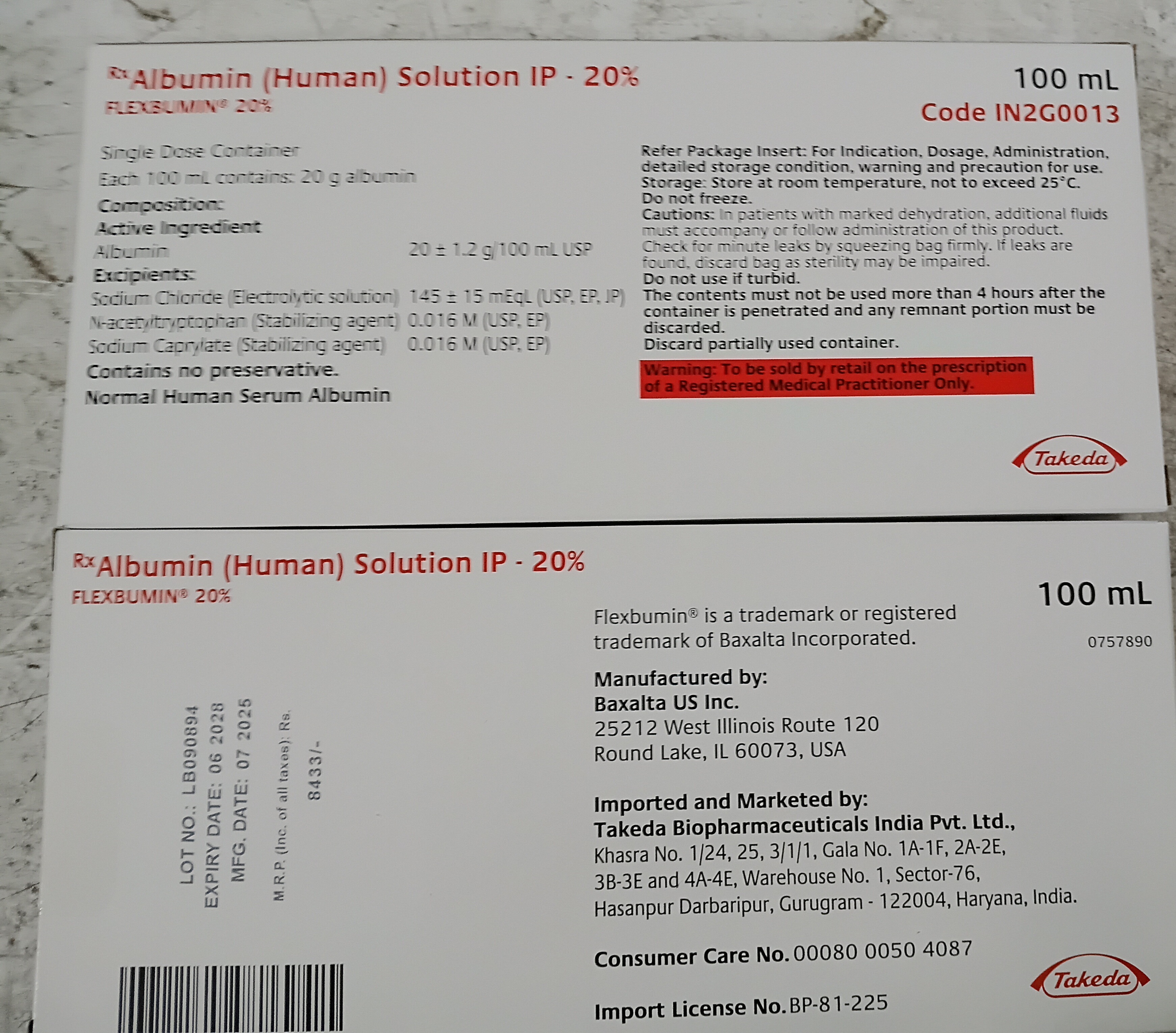 Albumin (Human) Solution IP 20% 100 ml