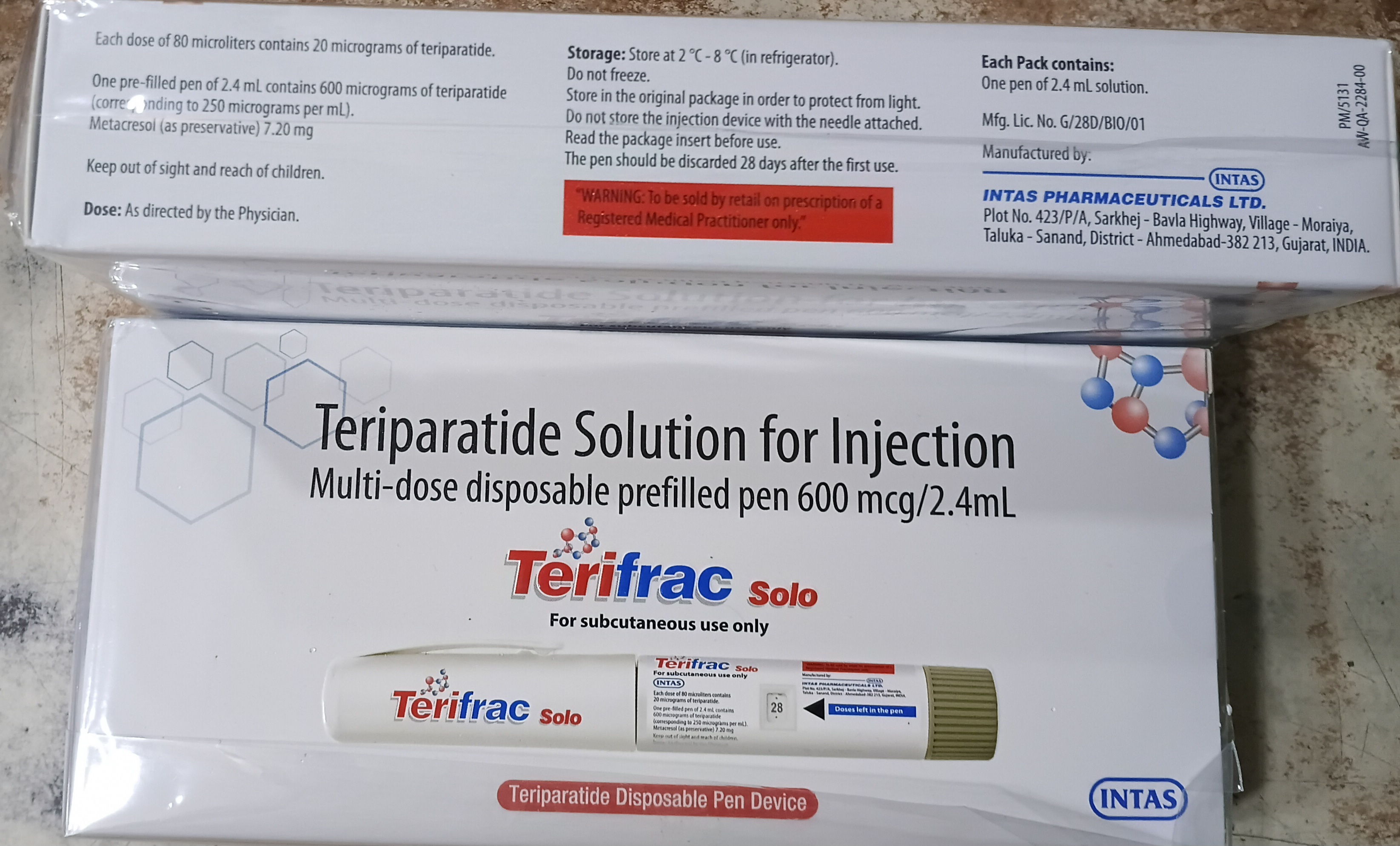 Terifrac Solo 600 mcg/2.4 mL – Multidose Prefilled Pen