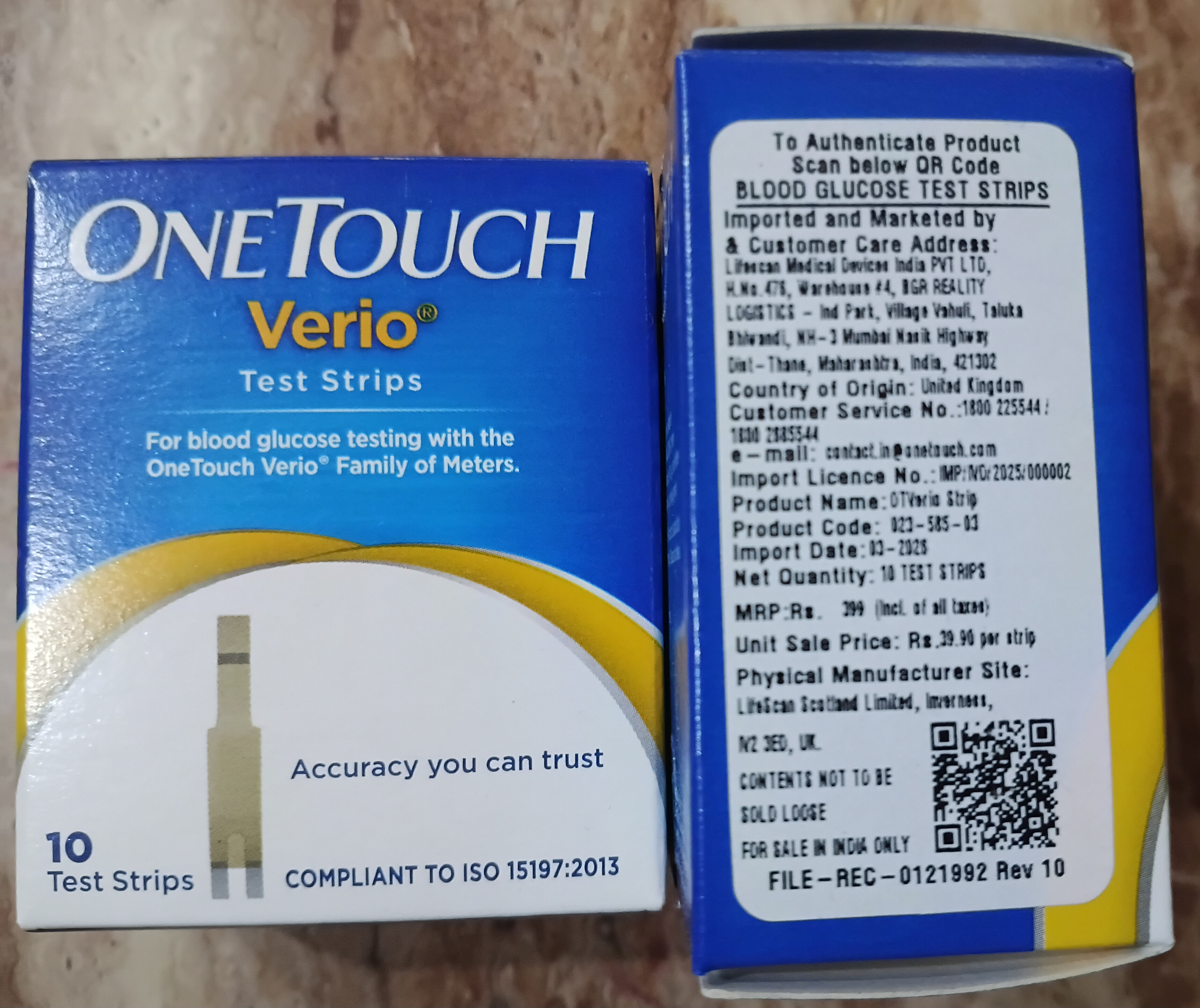 OneTouch Verio Test Strips – 10