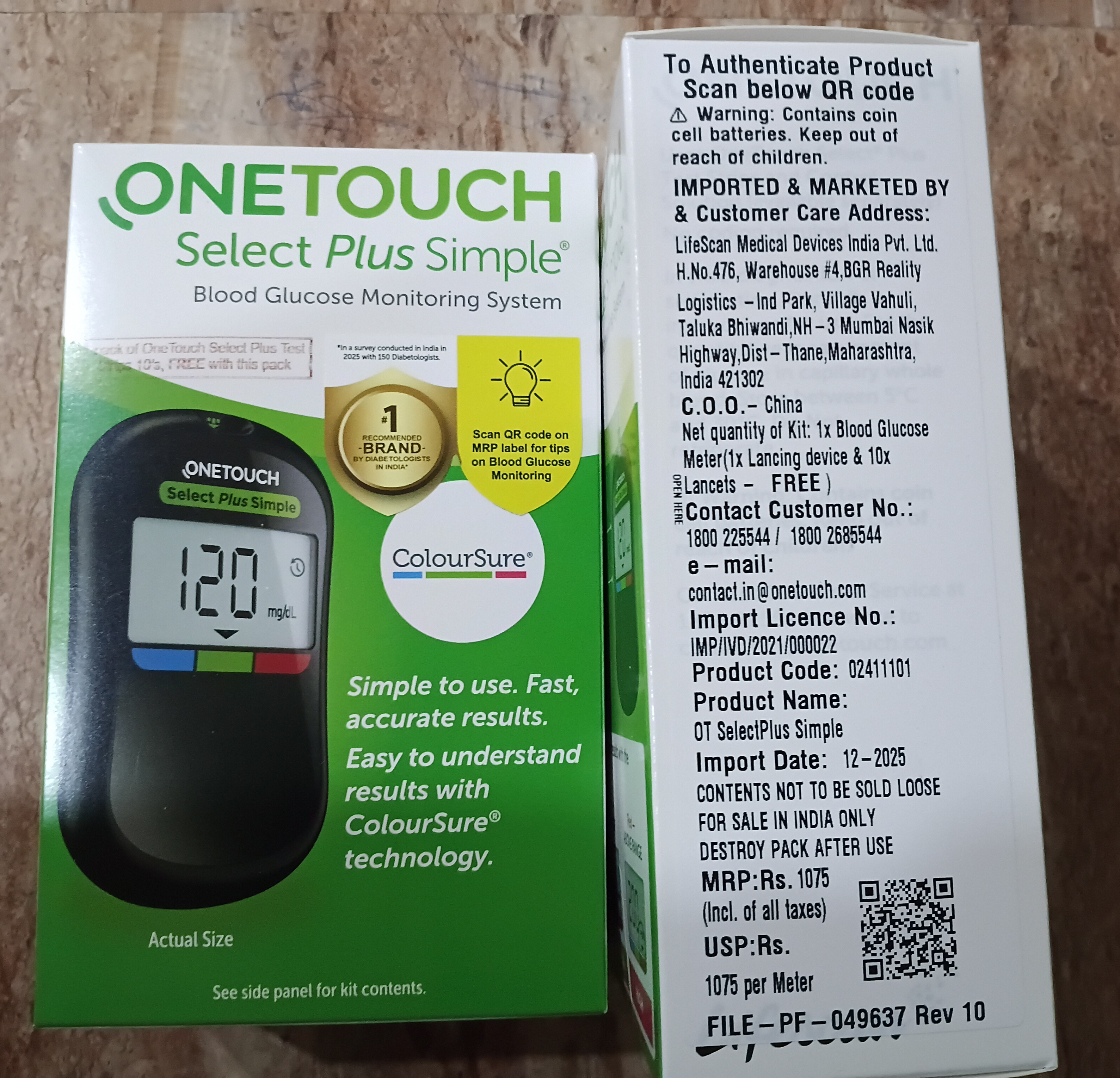 OneTouch Select Plus Simple Blood Glucose Monitoring System