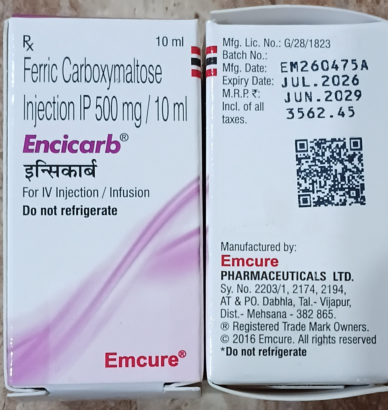 Encicarb 500 mg/10 mL