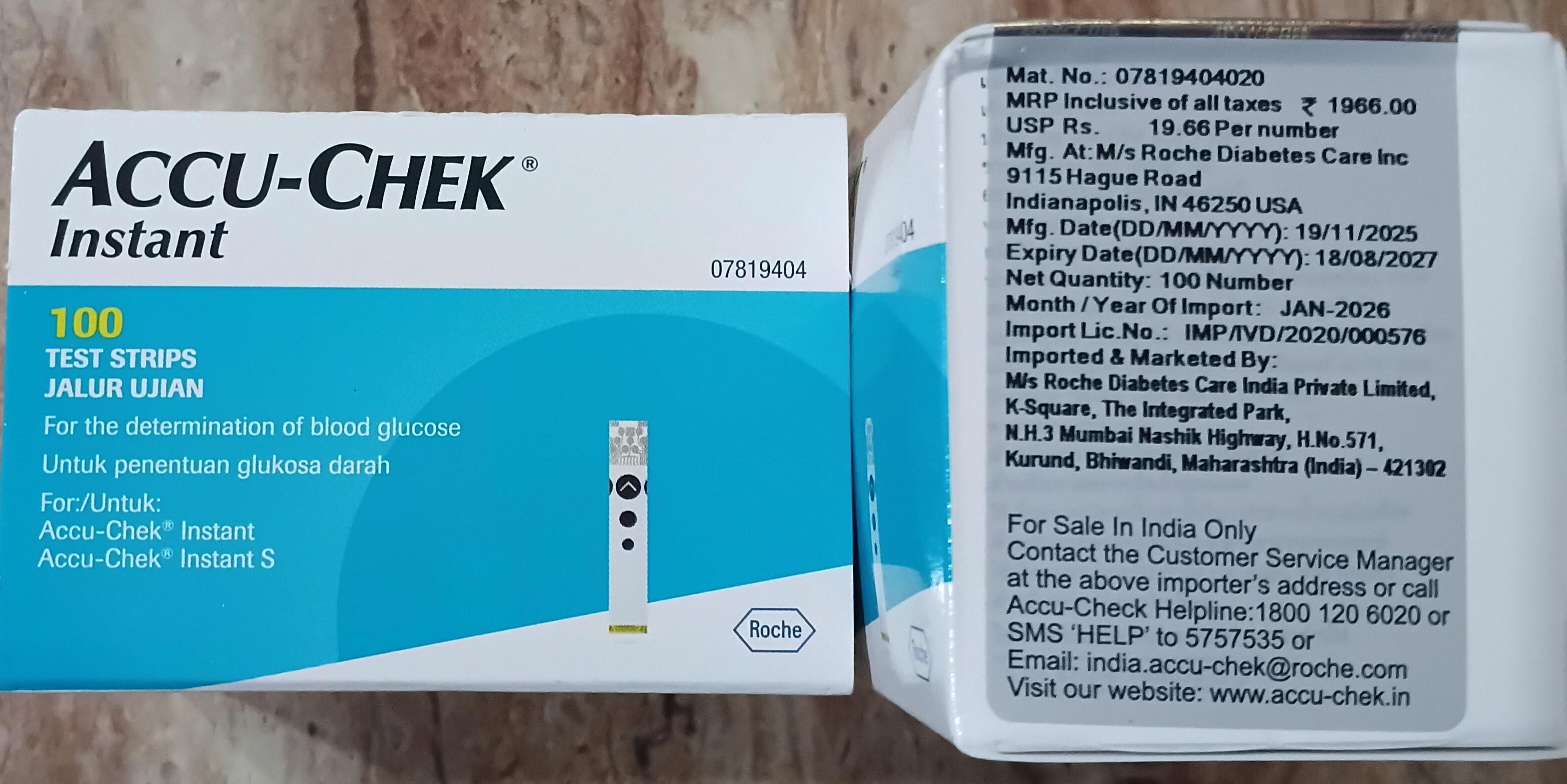 Accu-Chek Instant Test Strips – 100