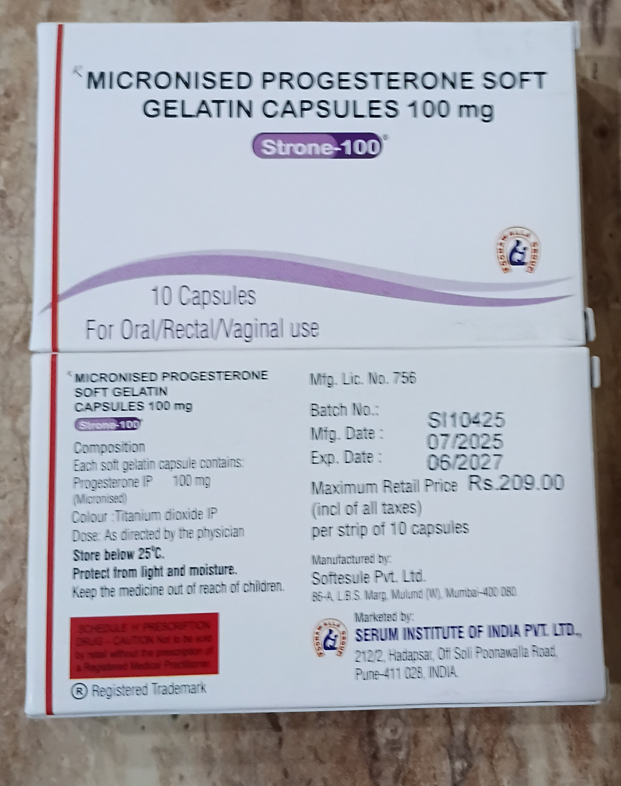 Strone 100 mg Capsules – 10 Capsules