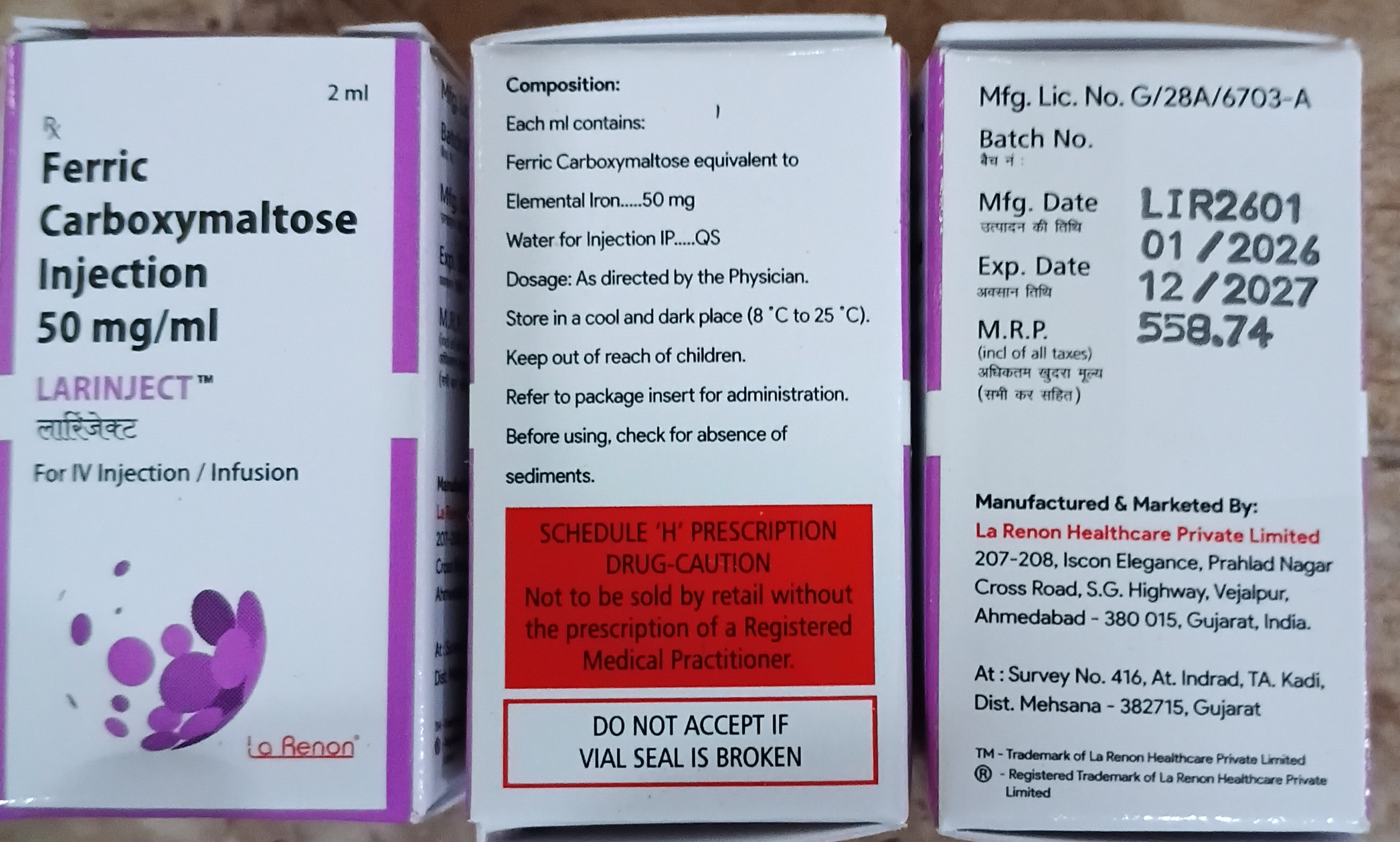 Larinject 50 mg/mL – 2 mL